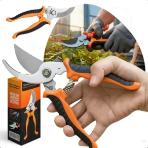 Alicate Tesoura Poda Profissional Aço Inox Corte Galhos Duros Jardim Frutíferas Cabo Confortável Ergonômico Resistente - Marca: Smart Tools®
