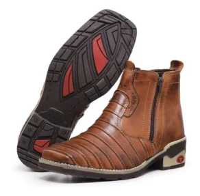 Bota Botina Country Masculina Texana Casco Tatu Confort