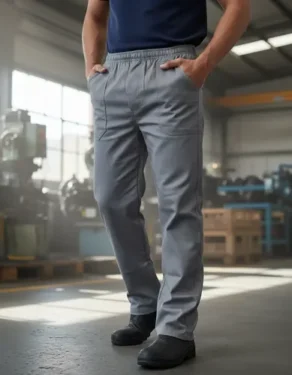 Calça Brim Pesado Azul Elástico Total Uniforme