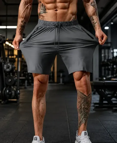 Bermuda Masculina Slim Fit de Poliamida Esportiva Fitness