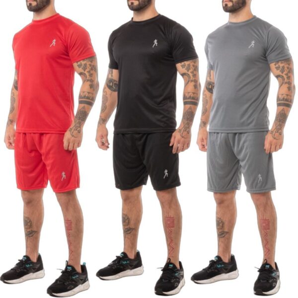 Kit 2 Camisetas Masculinas + 2 Bermudas Masculinas Academia - Conjunto