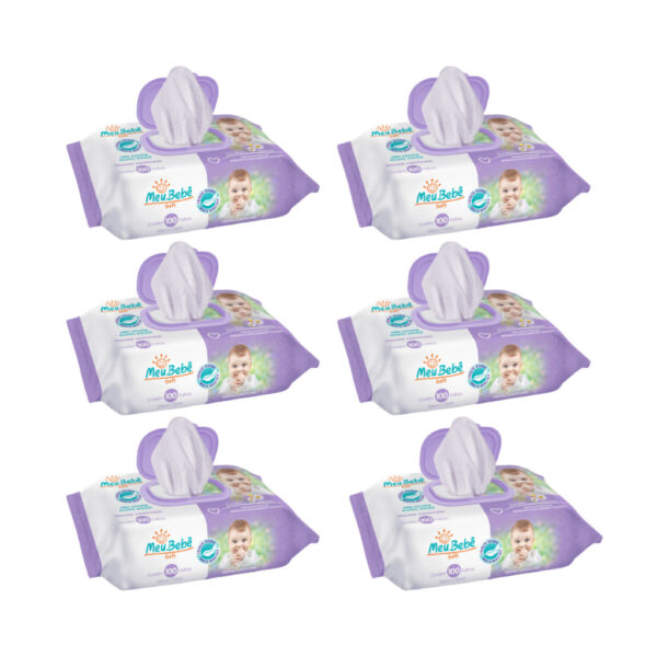 TOALHA UMEDECIDA MEU BEBE SOFT 600FLS (6und x 100Fls)