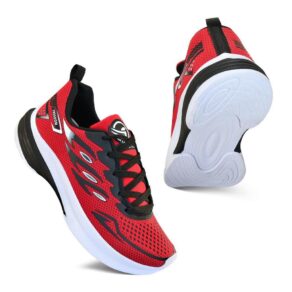 Tênis Masculino Escolar Academia Original FREEDOM Corrida Caminhada Lançamento VERMELHO e PRETO