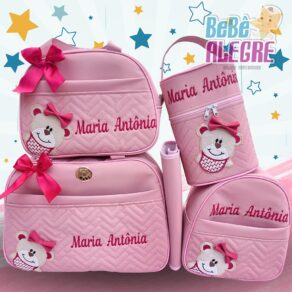KIT BOLSA MATERNIDADE PERSONALIZADA ( ROSA+PINK )