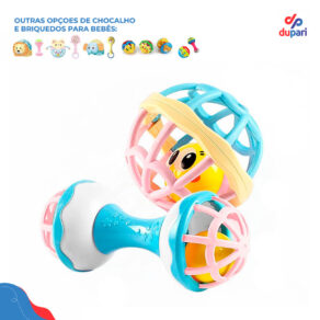 Chocalho Divertido Bolinha Mordedor Brinquedo de Bebe Silicone 2pçs Mordedor Chocalho Bebe Animais