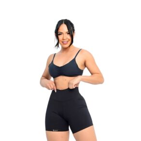 Shorts De Lycra Feminino Academia Treino Com Cós Alto