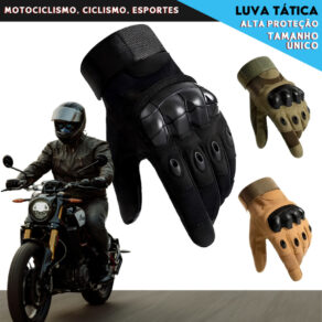 Luva de Motoqueiro Motoboy - Proteção para Motoboy e Pilotos Resistente e Confortável - CH