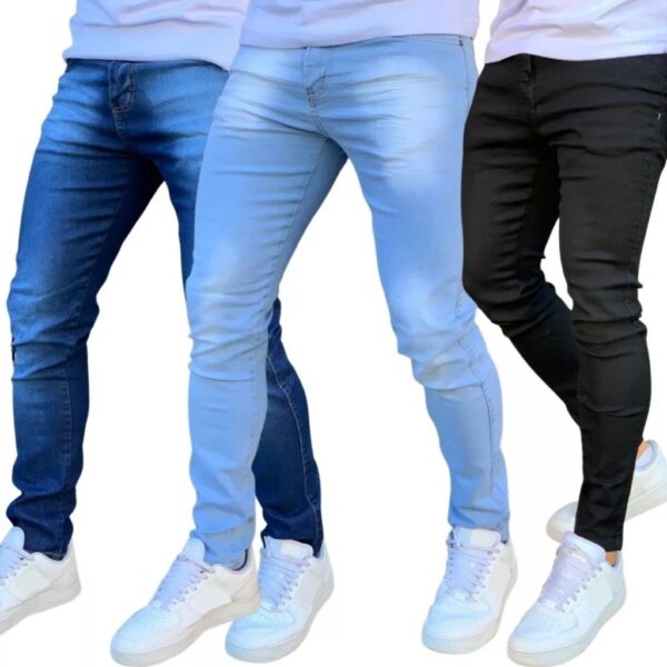Kit Calças Jeans Masculina Skinny tecido de alta qualidade grosso direto da fabrica NF