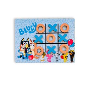 Kit 10 Jogo da Velha Bluey e Bingo e Amigos Lembrancinha Aniversario mdf 18x14cm