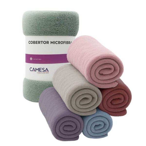 Manta Casal 180x220cm Microfibra Soft Macia Camesa