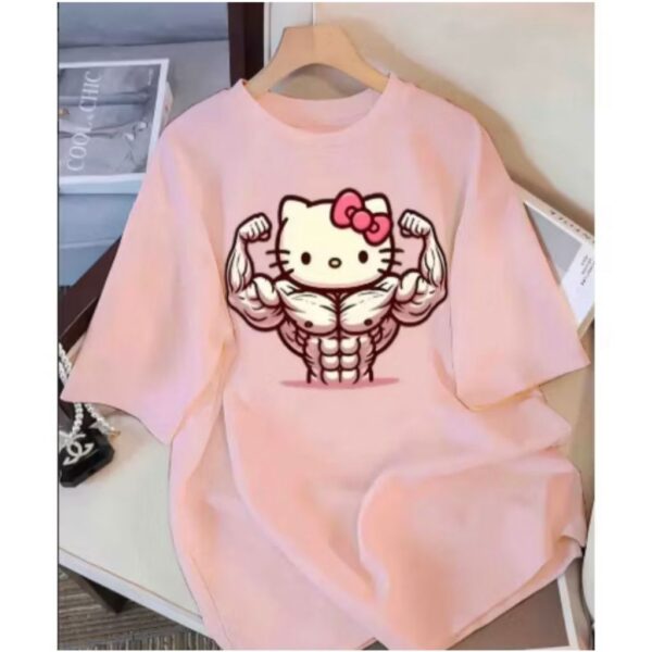 Camiseta Feminina Estilosa Estampada Boneca Fitness Musculação Academia Oversized 100% Algodão