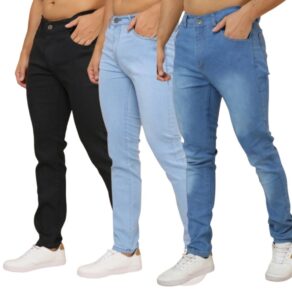 Calça Jeans Masculina Slim Fit Stretch | Kit 3 Cores