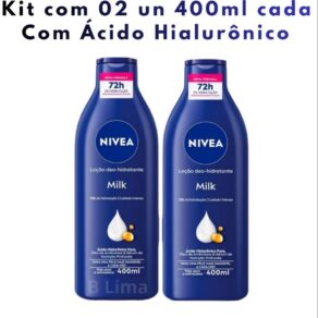 Kit com 02 Hidratante NIVEA MILK Pele Seca e Extra seca Hidratação 72hs 400ml cada
