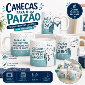 Caneca Personalizada Flork Presente Dia dos Pais Diversos Modelos Canecas Divertidas de Porcelana