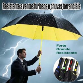 Guarda-Chuva Grande Automático - Fibra de Vidro Blackout para Proteção UV, Reforçado para Tempestade！