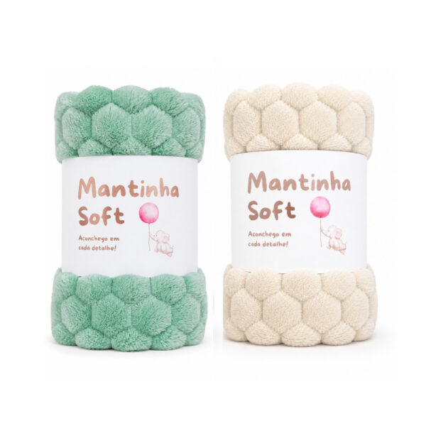 Kit 02 Mantas Cobertor Bebe Tartaruguinha Macia Quentinha Inverno