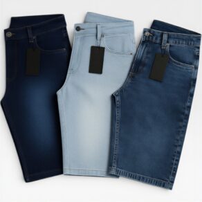 Kit 2 ou 3 Bermuda Shorts Jeans Lisa Premium Qualidade Gold Casual Confortável Alta Durabilidade Confortável Moda Verão