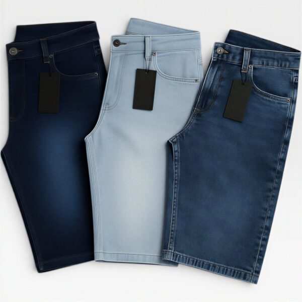 Kit 2 ou 3 Bermuda Shorts Jeans Lisa Premium Qualidade Gold Casual Confortável Alta Durabilidade Confortável Moda Verão