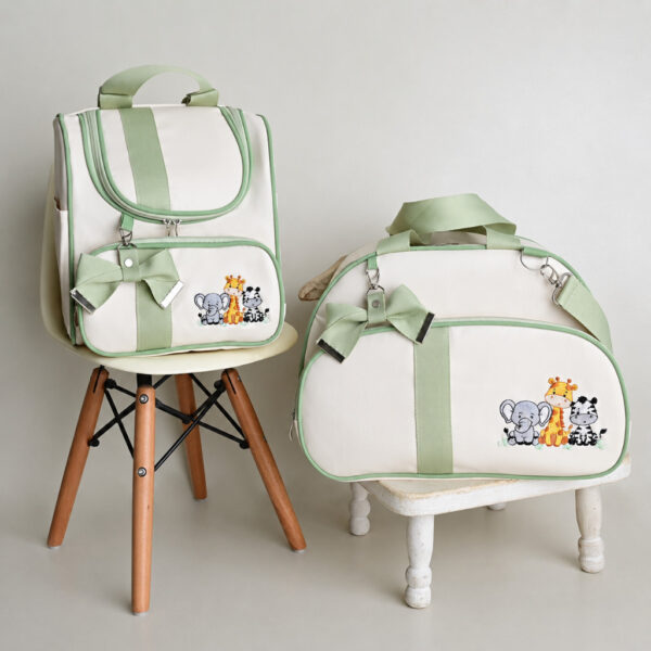 Kit de Bolsas Maternidade para Bebê Luxo Mochila Mala 2 Peças Safari Passeio Viagem Organização