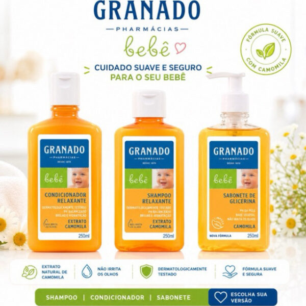 Bebê Granado Shampoo Condicionador Sabonete Liquido -Shampoo Condicionador - Sabonete Liquido 250ml