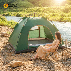 Barraca Camping Automático/Manual 2-4 Pessoas - Barraca De Acampamento A Prova D'Água - Barraca Camping Praia FS1032_QS