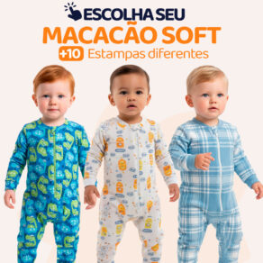 Escolha Macacão Bebe Menino Roupa Inverno Soft Peluciado Com Zíper Quentinho e Confortável, Safari, Astronauta, Leão L09