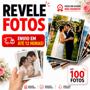 Revelação de Fotos kit 10x15 em Papel de Alta Qualidade Premium Pacote até 100 fotos