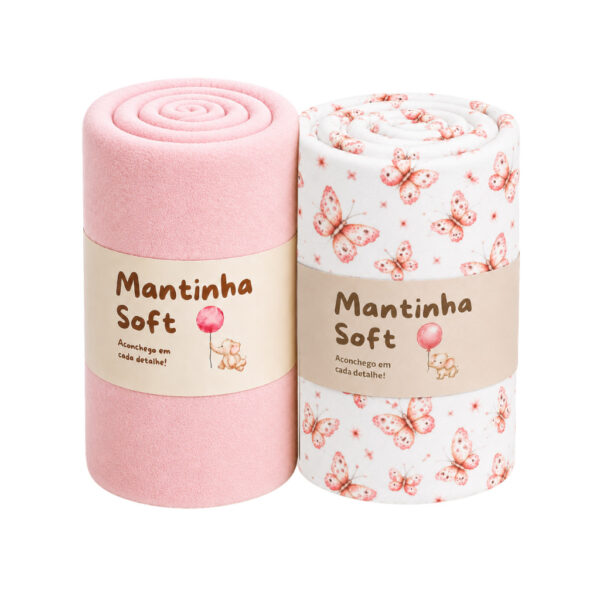 Kit 02 Mantinhas Cobertor Bebê Macia Quentinha Menor Preço