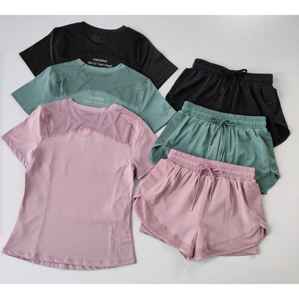 Exercise Suit Two-Piece Set Women Summer Quick-Drying Yoga Clothes Outdoor Running Yoga Sports Wear
