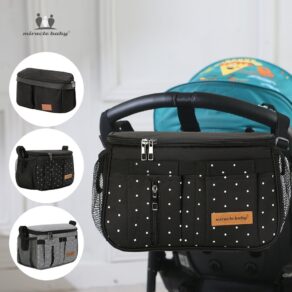 Miracle Baby | Bolsa Carrinho Bebê Impermeável Universal - Bolsa Fraldas Multifuncional, Grande Capacidade p/ Mamães