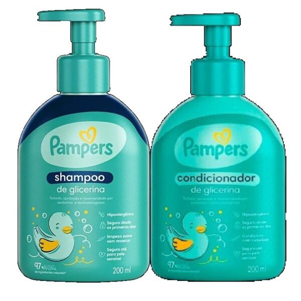 SHAMPOO + CONDICIONADOR INFANTIL DE GLICERINA PAMPERS FRASCO 200ML