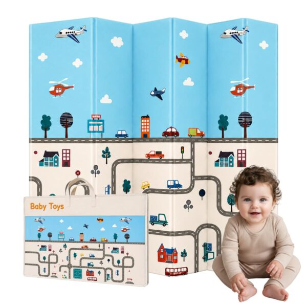 Tapete Tatame Infantil Térmico Sensorial Educativo Grande Dupla Face – Alfabeto dos Animais Emborrachado Dobrável Impermeável Original Baby Toys®