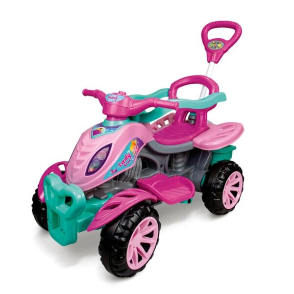 Quadriciclo Infantil Feminino Lady Star Rosa +9 Meses com Guia Maral