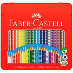 Lapis de Cor Grip Faber-Castell - Lata com 24 Cores