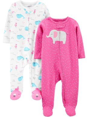Macacão de dormir para bebês Cotton Sleep and Play, Pack of 2 Simple Joys by Carter'sMeninas