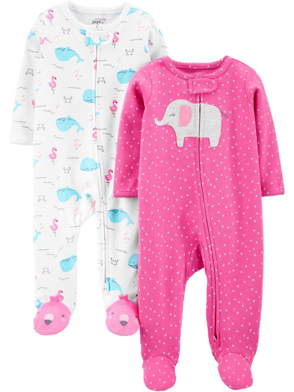 Macacão de dormir para bebês Cotton Sleep and Play, Pack of 2 Simple Joys by Carter'sMeninas