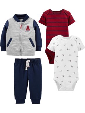 Enxoval Conjunto de jaqueta, calça e body de 4 peças Simple Joys by Carter'sMeninos