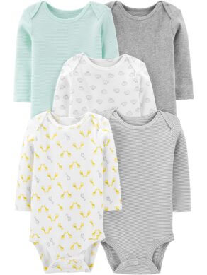 Body Pacote com 5 bodies de manga comprida Simple Joys by Carter'sUnisex Bebê