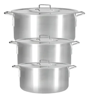 Kit Panela Feijoada Caldo de Alumínio 3 Peças Industrial