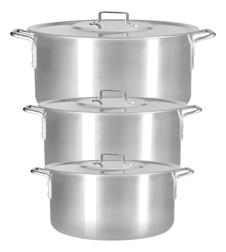 Kit Panela Feijoada Caldo de Alumínio 3 Peças Industrial