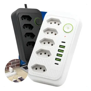 Extensão Elétrica 5 Tomadas e 4 Usb 2 Pd Led Tipo C