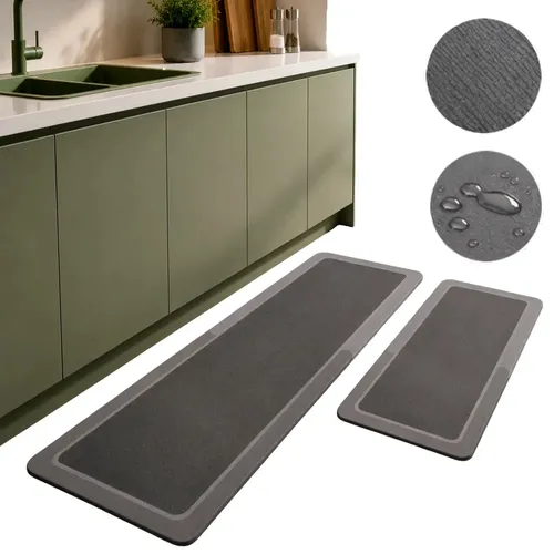 Kit 2 Tapete Magico Absorvente Antiderrapantes Não Escorrega Cozinha Banheiro Tapete Macio Super Suave Ultra Absorção