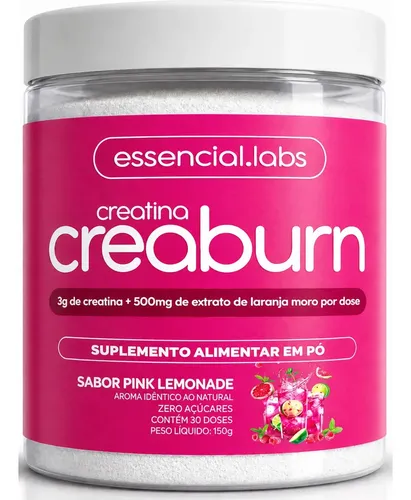Creaburn (Creatina 100% Pura + Morosil) Sabor Pink Lemonade - 30 Doses