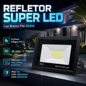 Kit 5 Refletores Led 100W Ip67 À Prova D'água 6500K Branco Frio