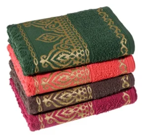 Kit 4 Toalha Rosto Algodão 330G/M2 Luxo Laune Haus Cores