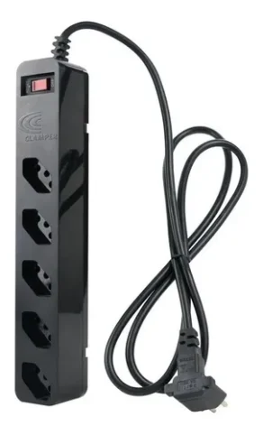 Filtro de Linha com Protetor de Surto Dps Iclamper Energia 5 Tomadas 3 Pinos 10 Amperes com Tecnologia Lcf Anti Raio Clamper