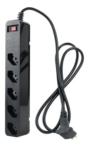 Filtro de Linha com Protetor de Surto Dps Iclamper Energia 5 Tomadas 3 Pinos 10 Amperes com Tecnologia Lcf Anti Raio Clamper
