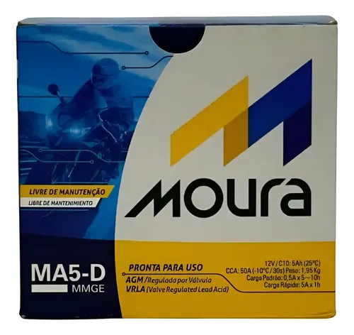 Bateria 5Ah Cg 125Ks Cg 150 Titan 150 Ks Biz 125Ks Mour Moto Direito