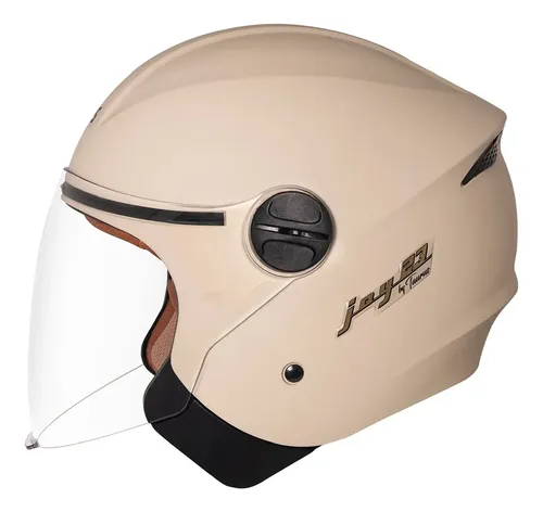 Capacete Aberto Open Face Joy 23 Taurus Bege Couro Fosco Cor Bege/Fosco Desenho Liso Tamanho do Capacete 60