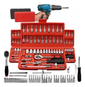 Kit Jogo de Chave Catraca Soquete 46 Peças Combo Ferramentas